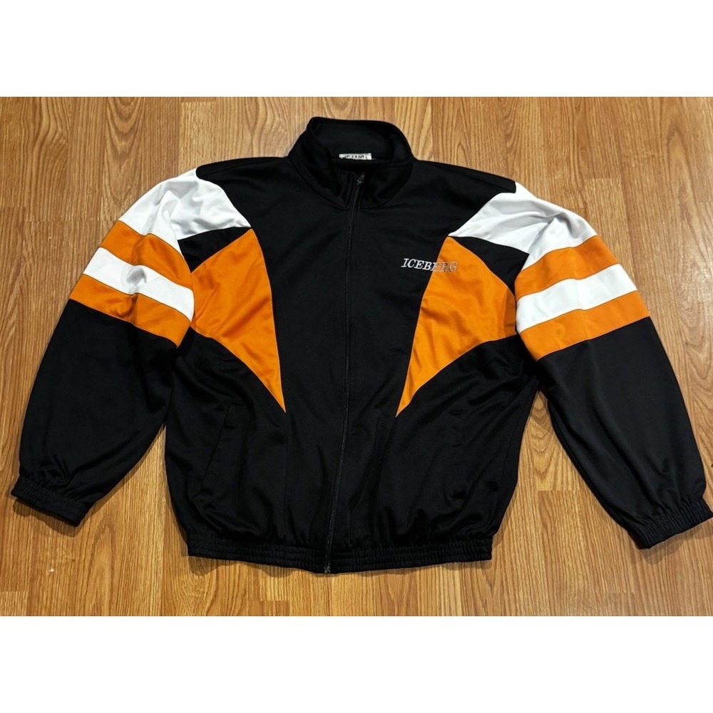 Vintage Iceberg Jeans Track Jacket 2XL Rap Hip Hop Jay Z Eminem Weezy Y2K Rare